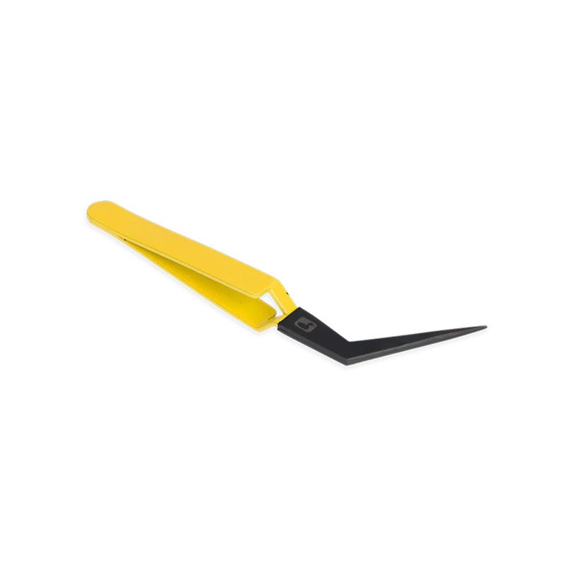Loon Mini Curved D-Loop Tweezer - Yellow