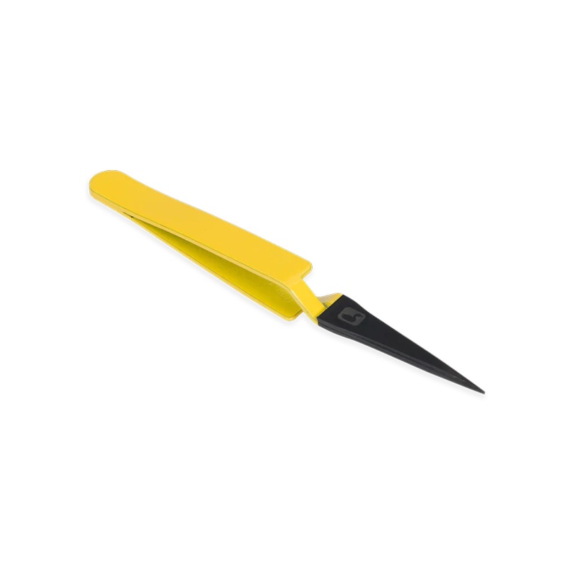 Loon Mini Straight D-Loop Tweezer - Yellow