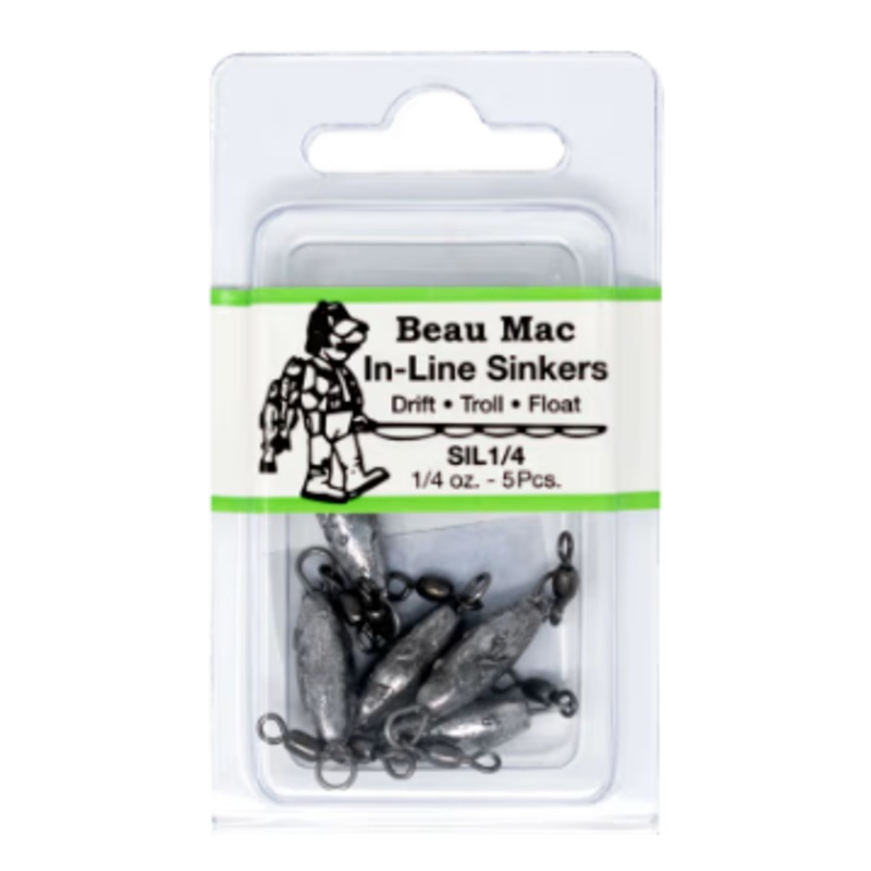 Beau-Mac Sinker In-Line W/Crane Swivels 1/4oz
