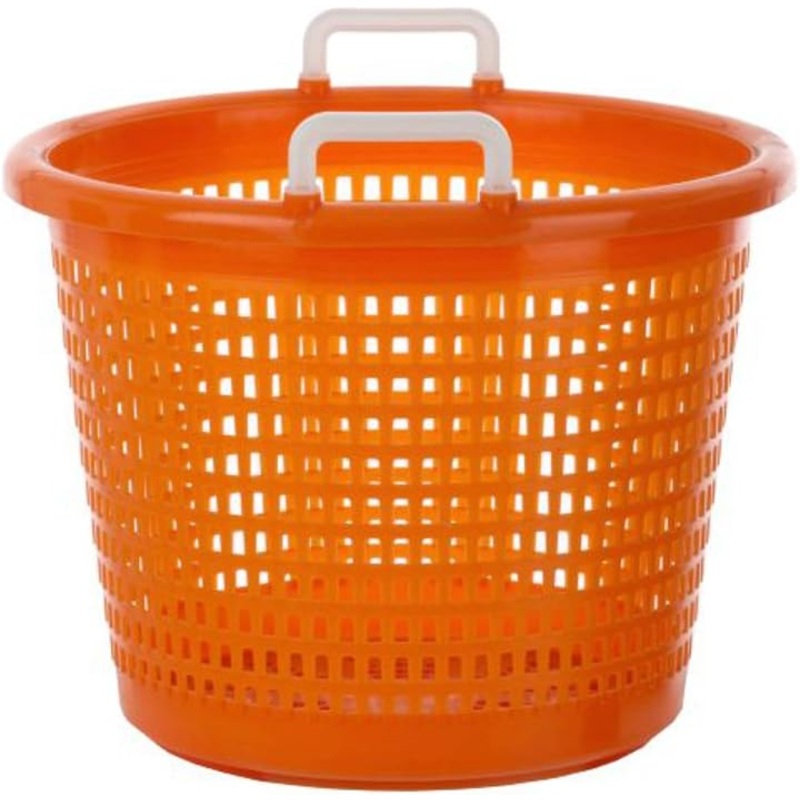 Joy Fish Basket HD Orange Plastic Basket with Handles 40Lb Capacity