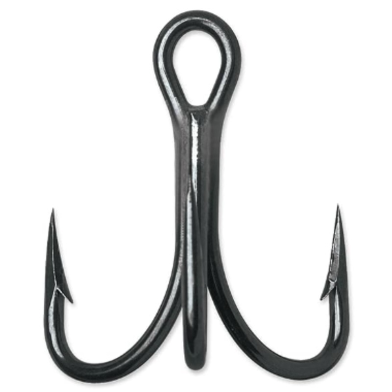 VMC O'Shaughnessy Treble Hooks, Short Shank, Cut Point, 4X Black Nickel #8
