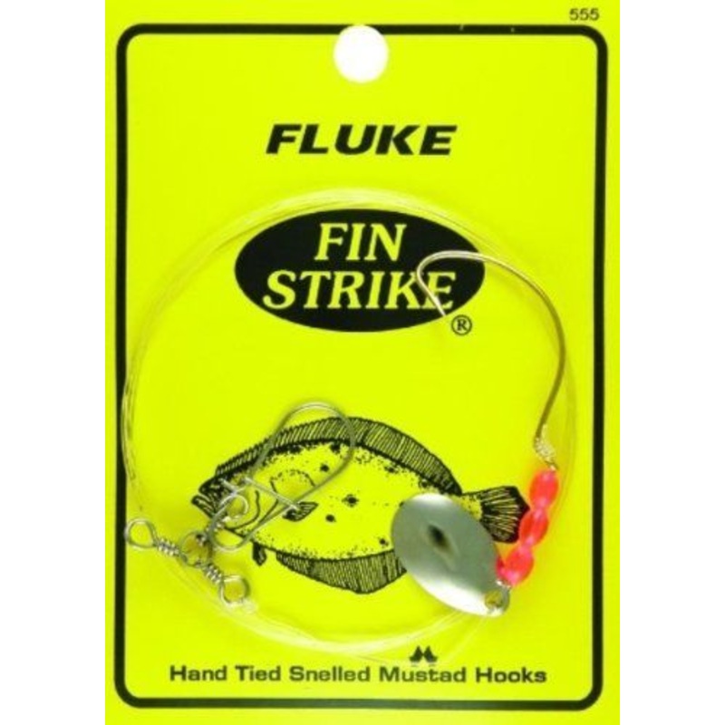 Fin Strike 555 Fluke Rig Gold Wide Gap Hook 36" Leader 1pc