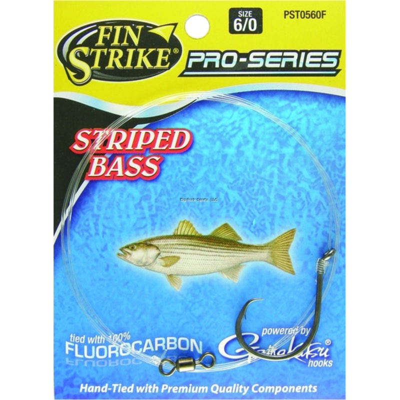 Fin Strike Pro Series Striped Bass Rig Octopus Cir Hk & Fluoro, Blk, w/SPRO