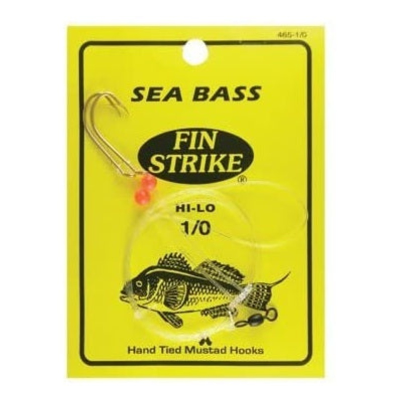 Fin Strike Sea Bass Rigs w/Red Beads Hi-Lo Gld #2/0 2Pk