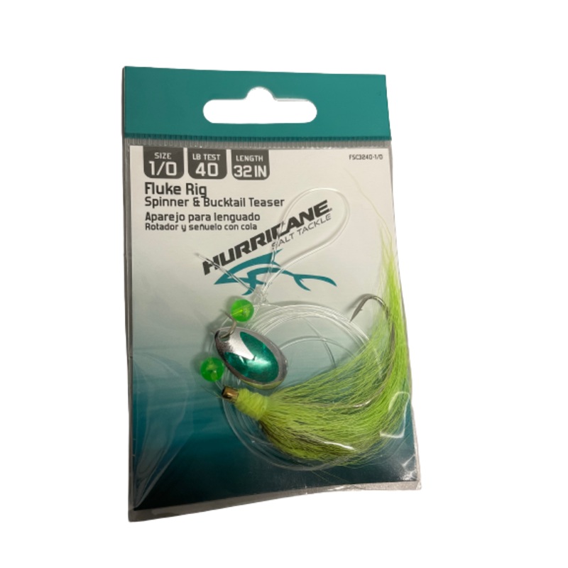 Hurricane Fluke Rig Spinner & Bucktail 1/0 Chartreuse
