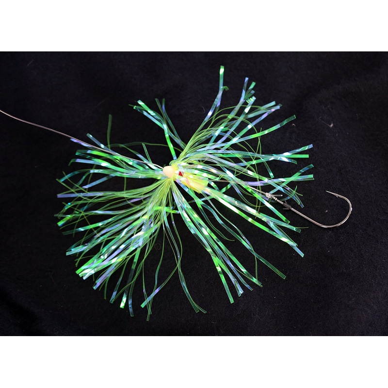 Jigging World Hi-Lo Grub Holder Hook Rig W/ Flash 4/0