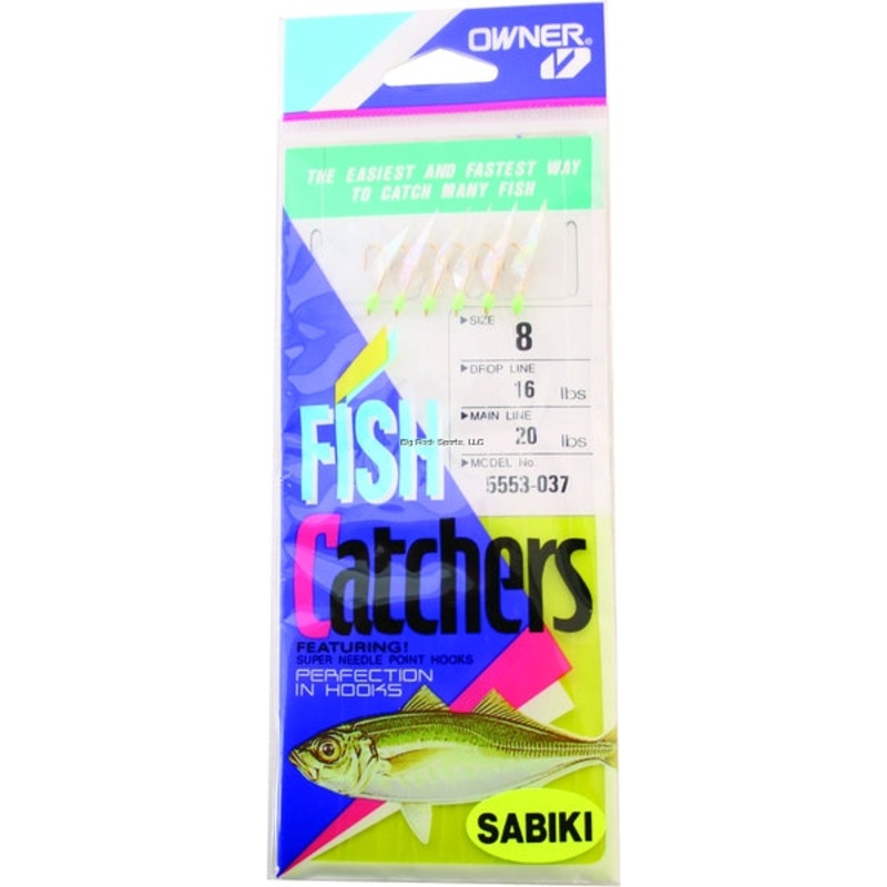 Owner Sabiki Gold Rainbow 7Hks 1Pk Sz8 Gold W/Pearlescent Skin