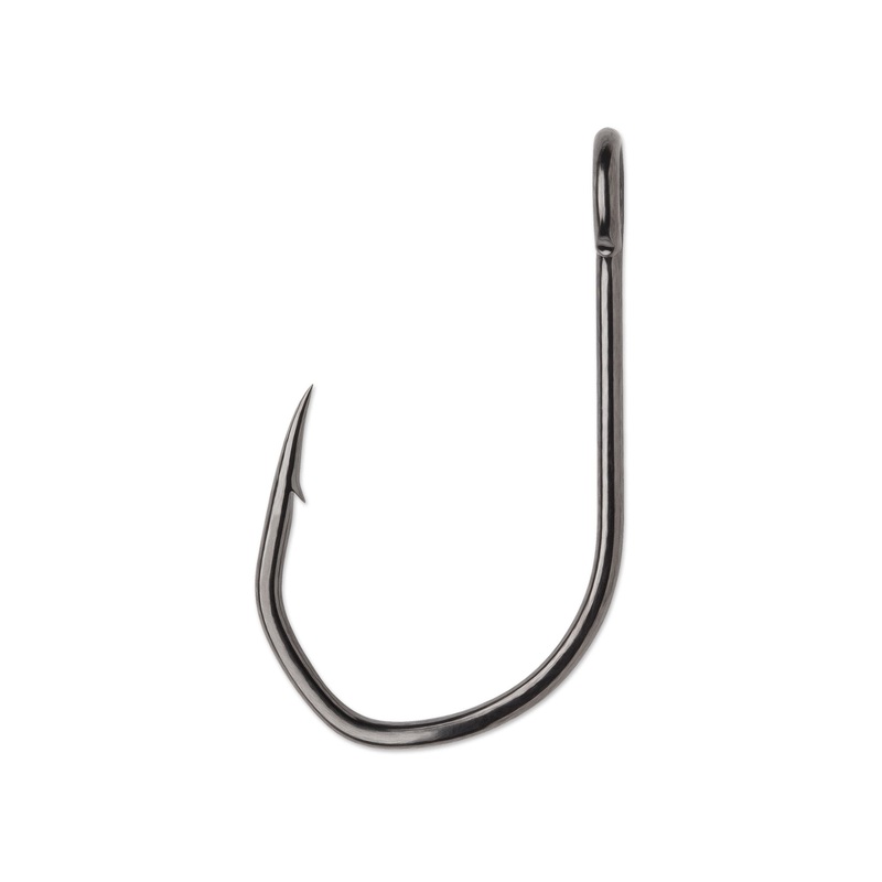 VMC TechSet Siwash Open Eye Hook, Size 1, Coastal Black, Short Shank