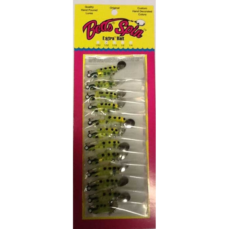 Betts Spin 1/16 Chartreuse Black Spot 12/cd