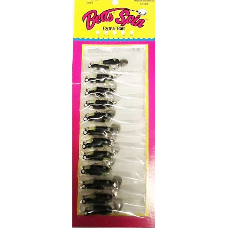 Betts Spin 1/8 Black Chartreuse 12/cd