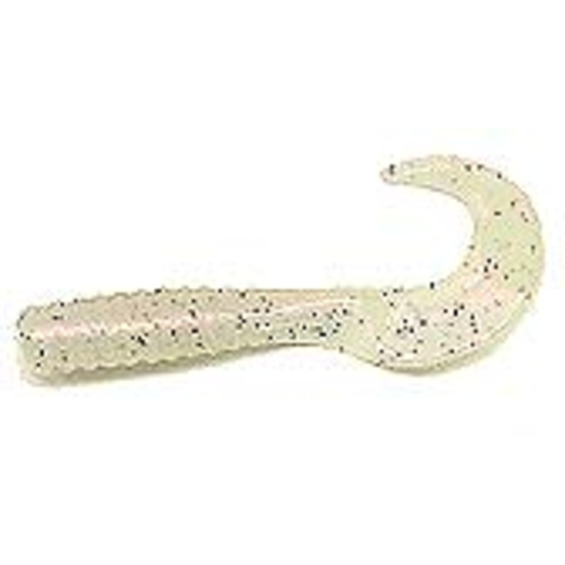 Action Bait 3in Curly Grubs 25pk Pearl Pepper