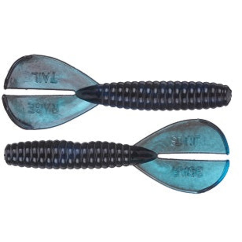 Strike King Rage Twin Tail Menace Grub 4in 8ct Black Blue Swirl