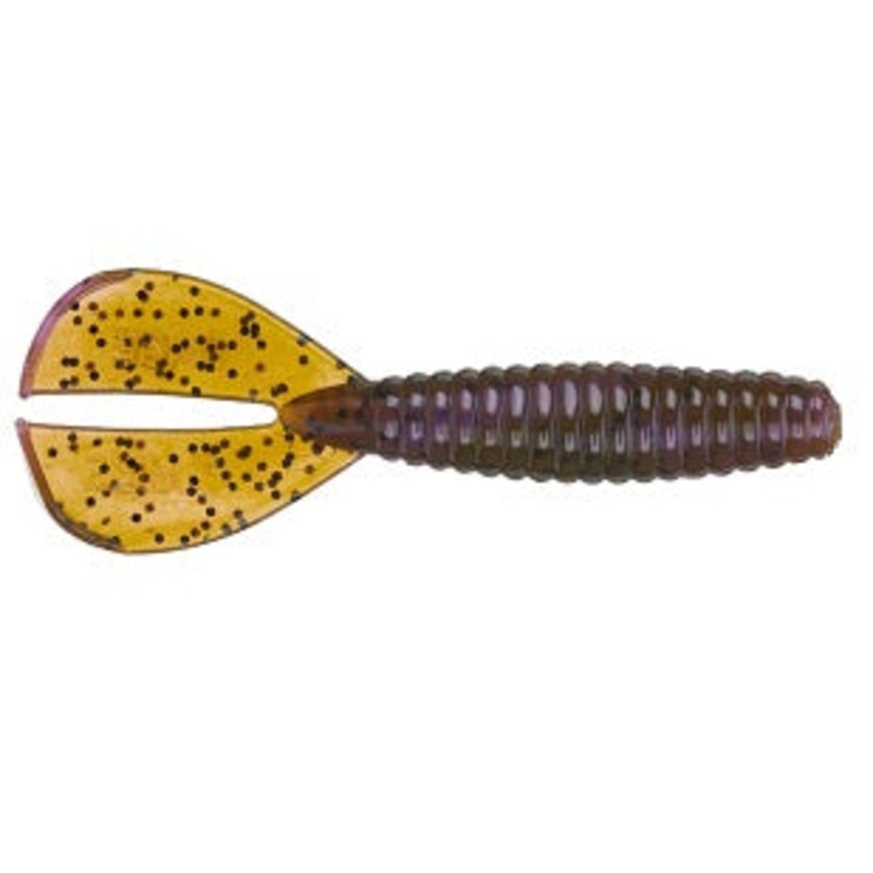 Strike King Rage Twin Tail Menace Grub 4in 8ct Green Pumpkin Purple Swirl