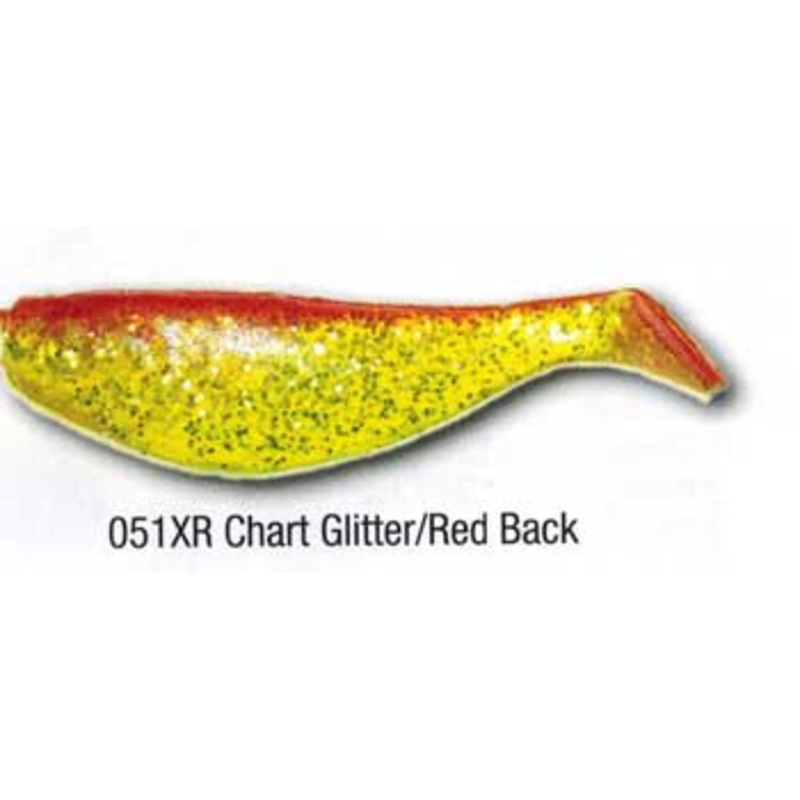 Luckie Strike Shad Minnow MC 2" 100ct Chart Glitter/Red Black