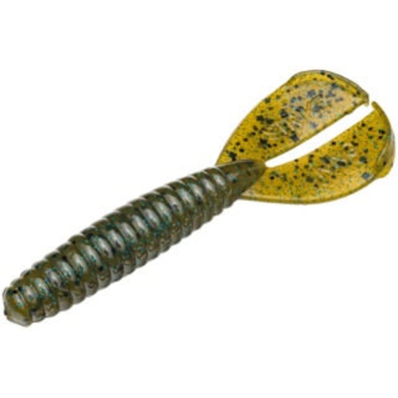 Strike King Rage Twin Tail Menace Grub 4" 8ct Green Pumpkin Sapphire