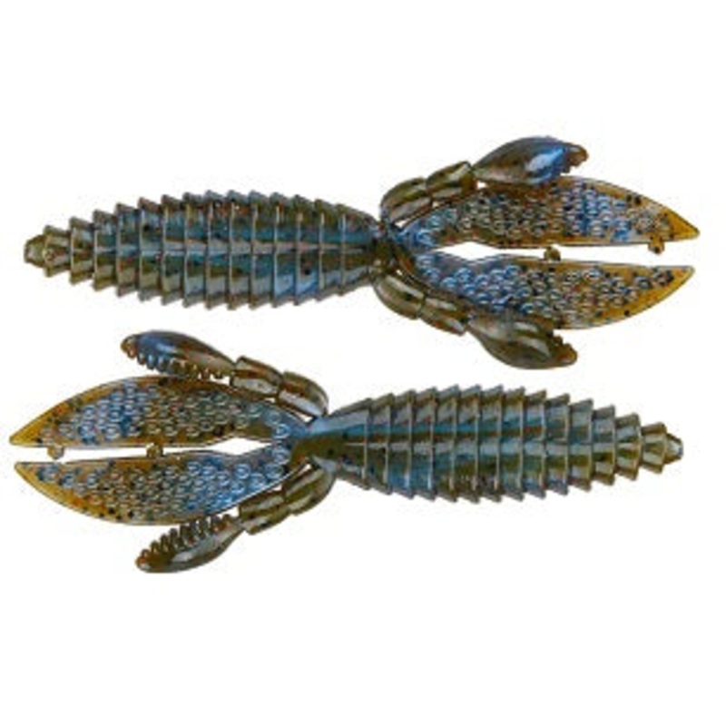 Strike King Rodent 4" 6ct 6pk Blue Craw Red Flake