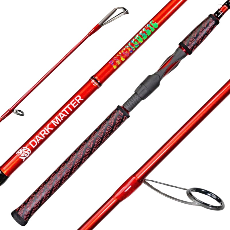 Dark Matter Fishaholic Inshore Spinning Rod, 7', Red