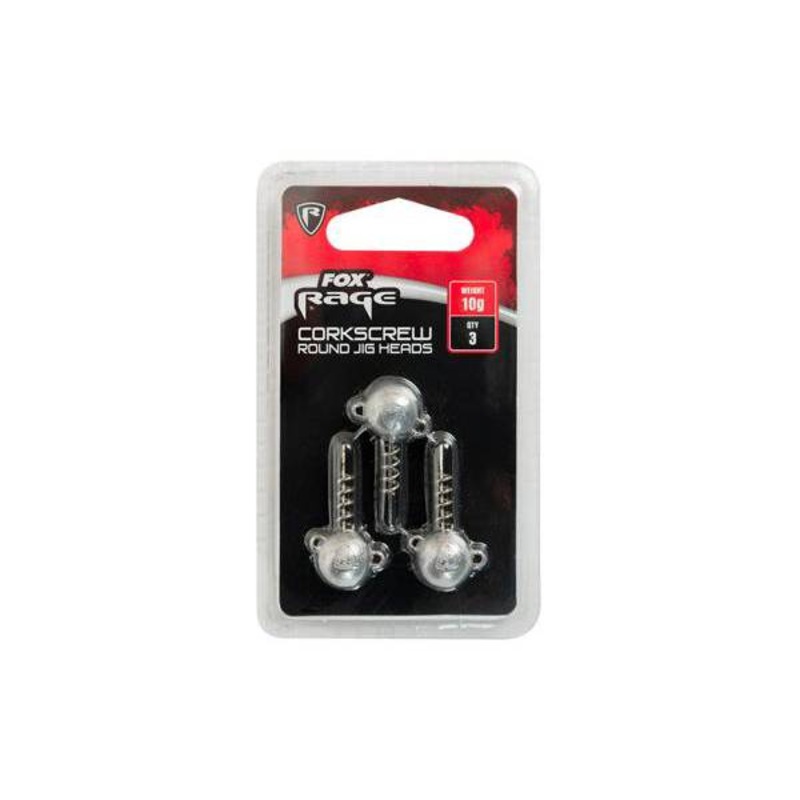 Fox Rage Corkscrew Round Jig Heads 3 Pack
