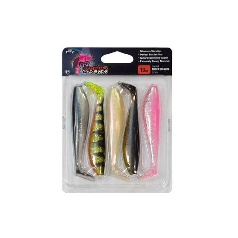 Fox Rage UV Zander Pro Shad Softbaits 10cm Mixed