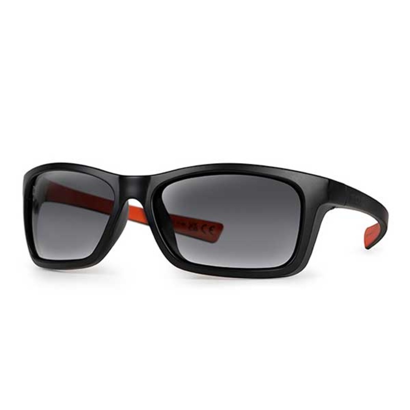 Fox Collection Black/Orange Wraps Sunglasses