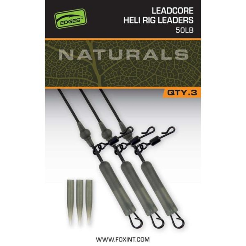 Fox Naturals Leadcore  Heli Clip Leaders 50lb