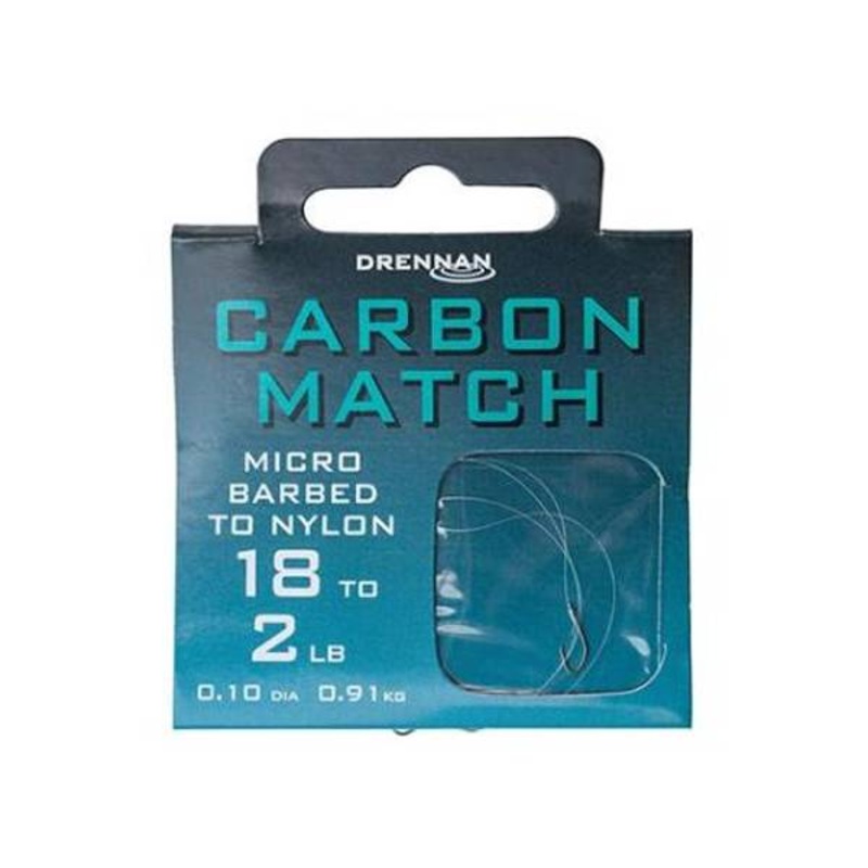 Drennan Carbon Match Barbed Hooks to Nylon