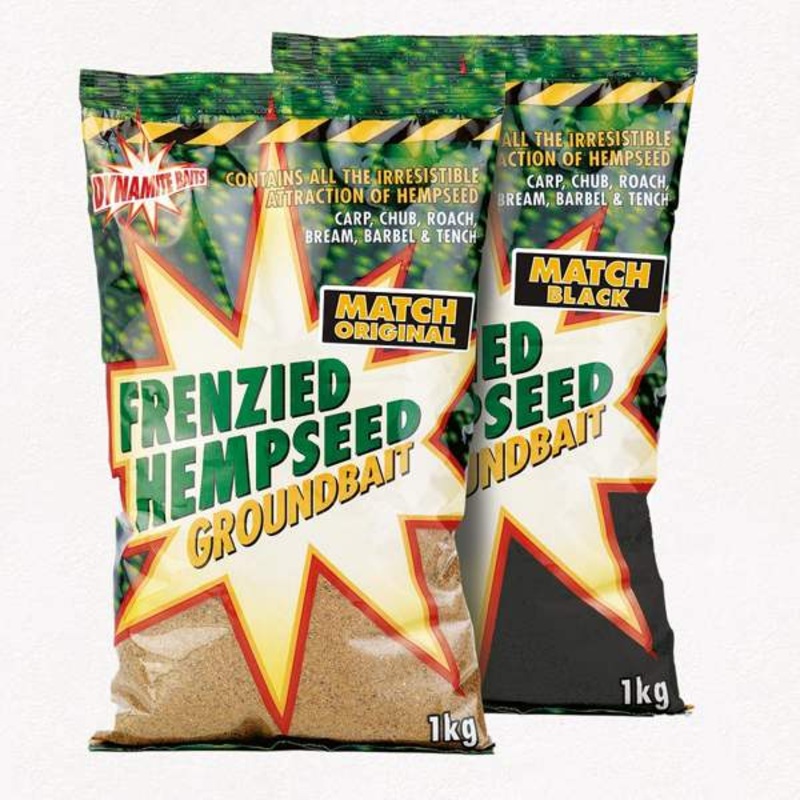 Dynamite Baits Frenzied Hempseed Groundbait Match Black 1kg