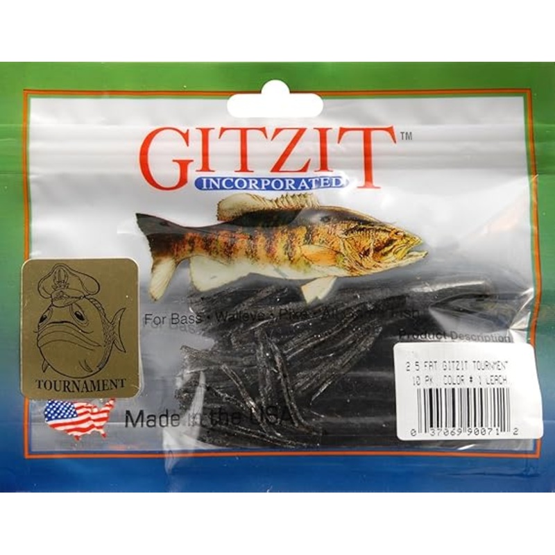 Gitzit The Original Fat Tubes 2 1/2", Leech, 10/Pack