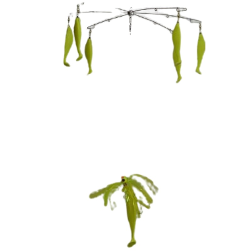 Blue Water Candy Umbrella Rig, 20" 6 Arm 4oz Parachute Chartreuse