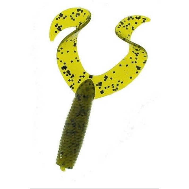 Dry Creek 211-DC104 Twin Tail Money Grubber Curltal Grub, 4", Green