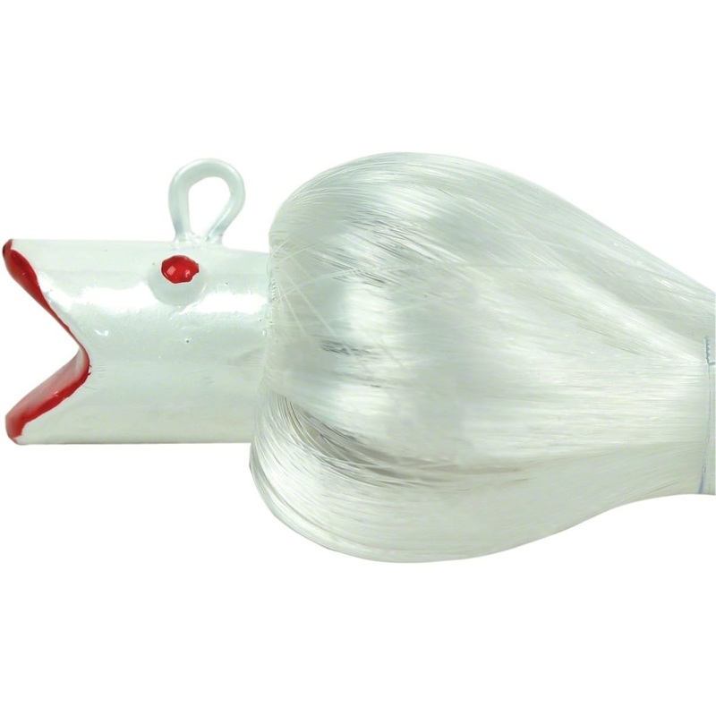 Sea Striker Chute Rig, 8" Nylon Hair, 6 oz, Swing Hook, White