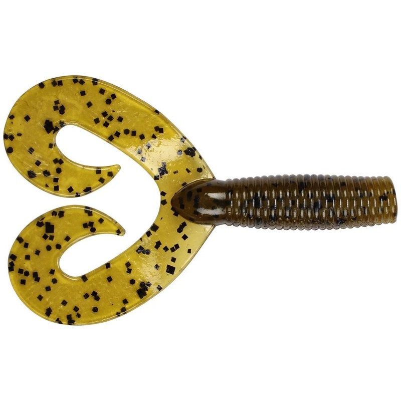 Dry Creek Twin Tail Money Grubber 5" 20pk Green Pumpkin Pepper