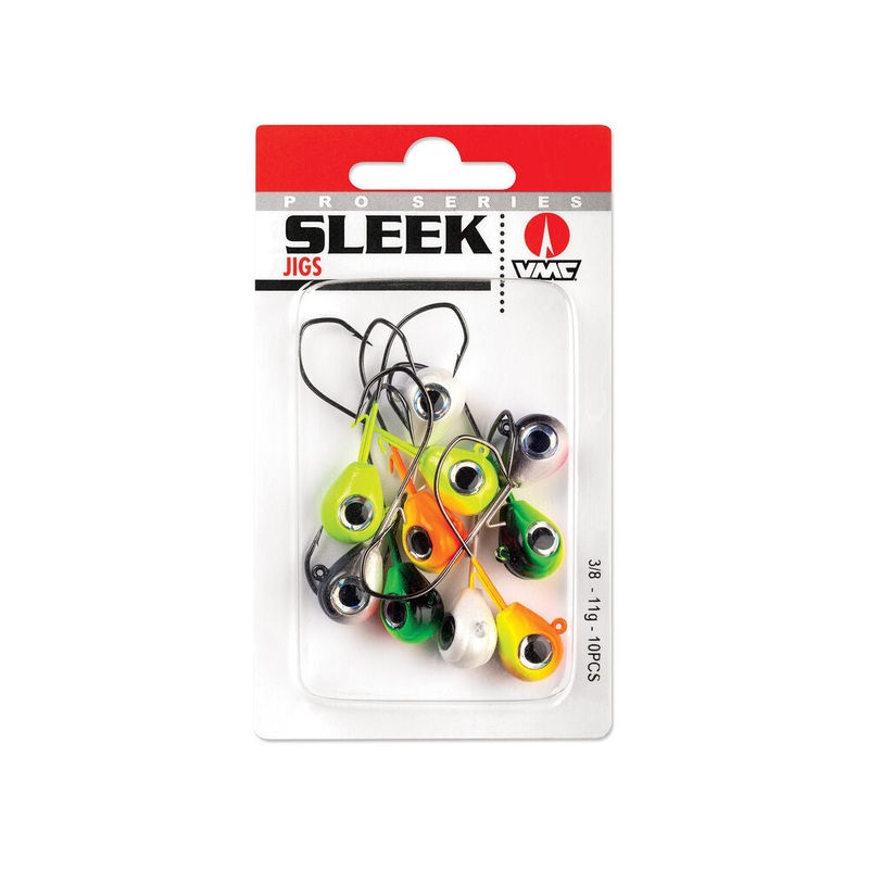 VMC Sleek Jig Kit, 1/2oz #3/0 Hooks, 10 Assorted Colours