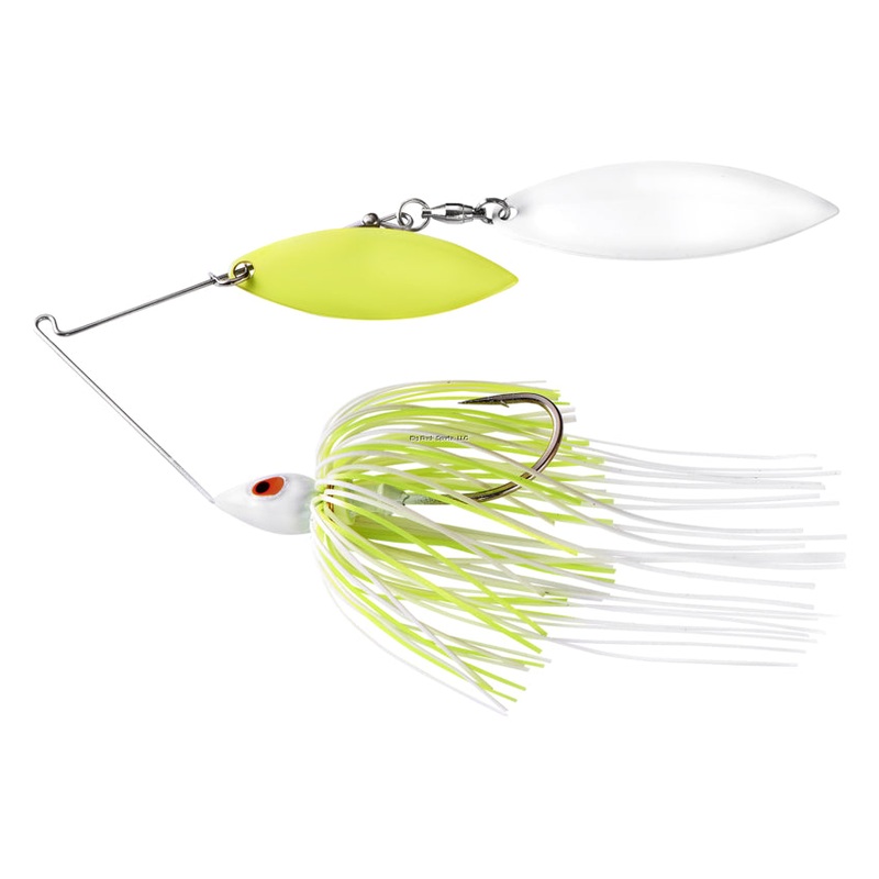 War Eagle Double Willow Painted Head Spinnerbait- 3/8oz- White Chartreuse