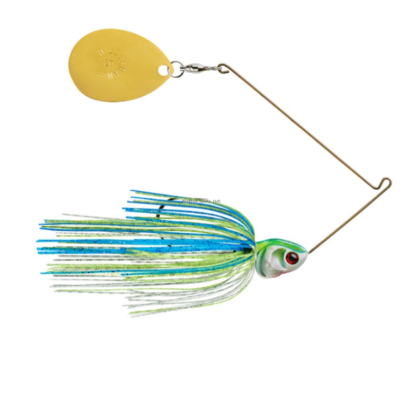 Booyah Covert Spinnerbait, 5", 1/2oz, White/Chartreuse/Blue