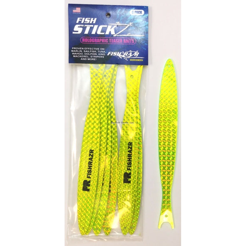Fish Razr Fish StickZ Teasers, Thin, Chartreuse/Chartreuse