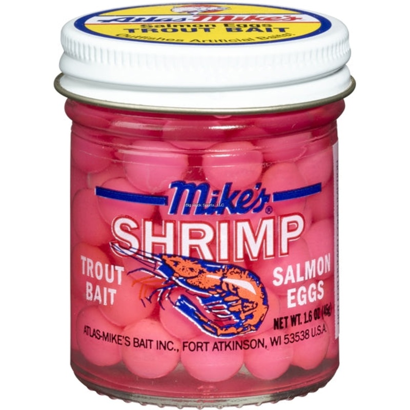 Mike's Shrimp Salmon Eggs Flourescent Pink 1.1 oz Jar