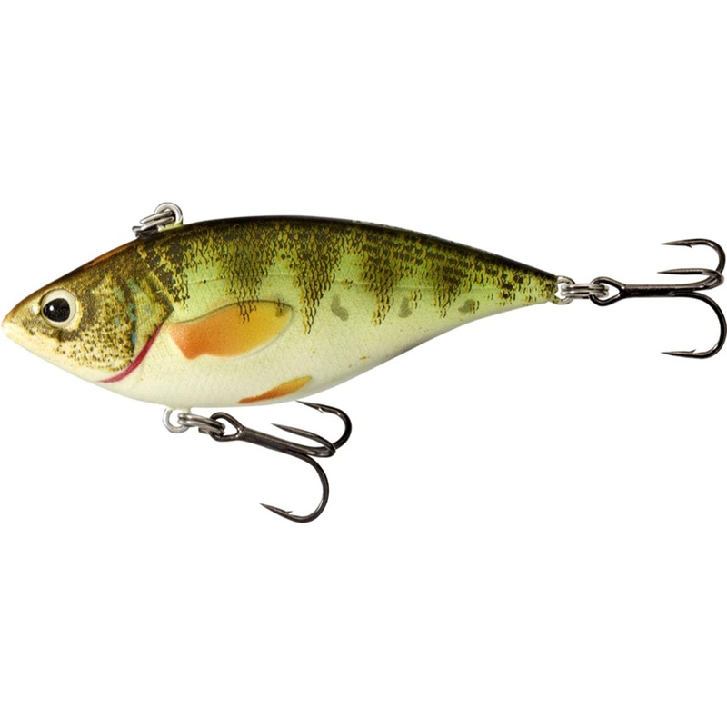 LiveTarget Yellow Perch Rattlebait 2 7/8in 5/8 oz, Glow/UV