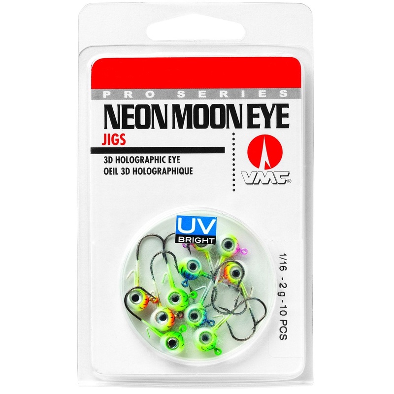 VMC UV Neon Moon Eye Jig, 1/16oz, 10pk