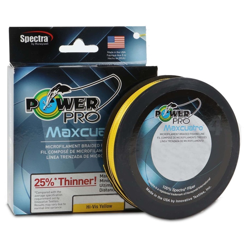 Power Pro Maxcuatro Braided Line (Moss Green/Hi Vis Yellow/White)