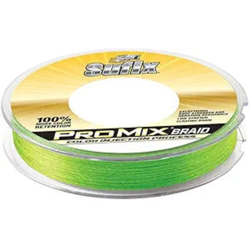 Sufix 630-180L ProMix Braid, 80 lb 300 yd Spool, Neon Lime