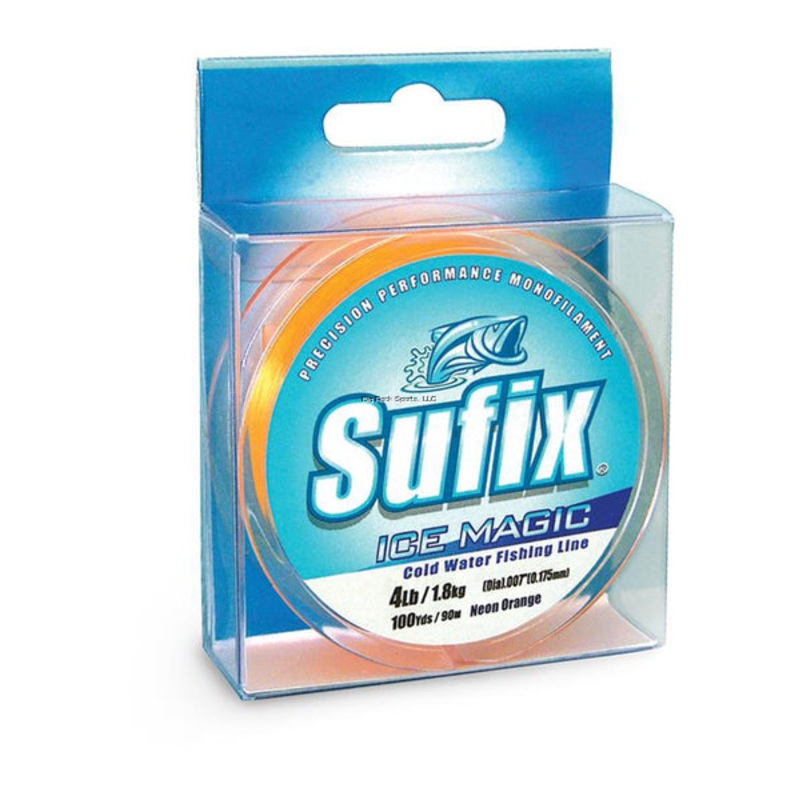 Sufix Ice Magic Monofilament Ice Fishing Line, [2-8lb, 100-300yd, Neon Orange]
