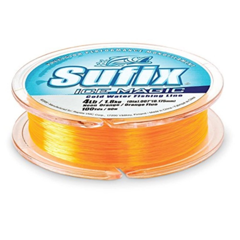 Sufix Ice Magic Monofilament Line 2lb 100yd Neon Orange