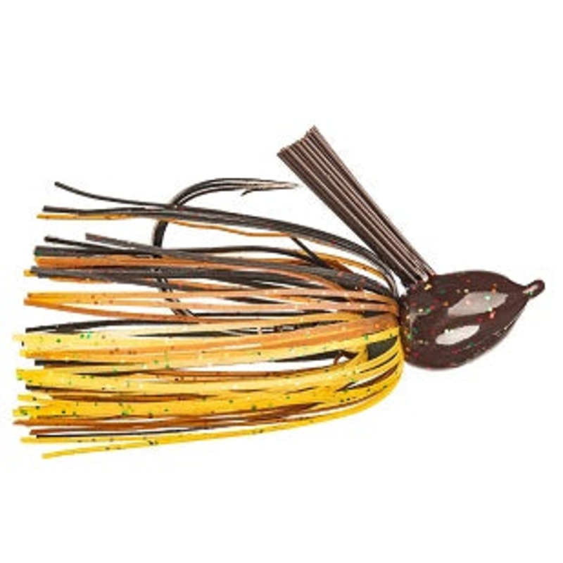 Strike King Hack Attack Fluro Jig 3/8oz Black/Brown/Amber