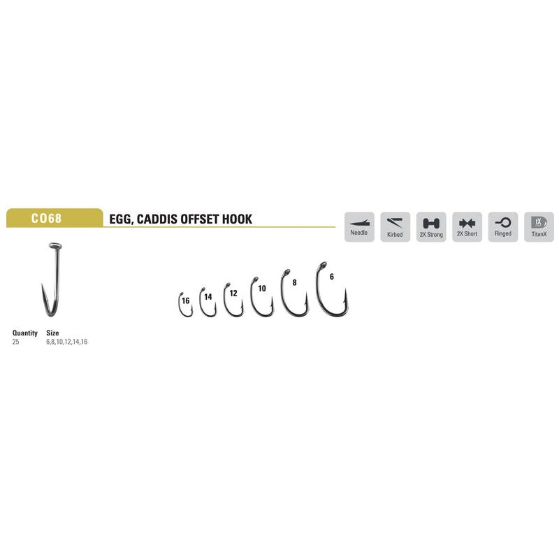 Mustad - Egg/Caddis Offset Hook  CO68AP