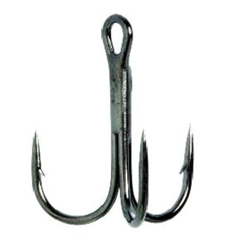 Eagle Claw Treble Round Bend 3X Black Platinum 5ct Size 2