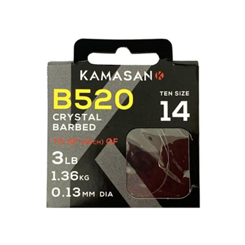 Kamasan B520 Whisker Barb Hook to Nylon
