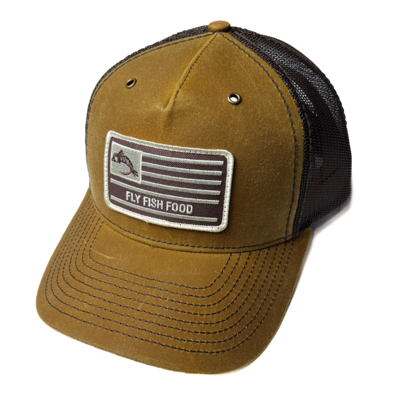 Fly Fish Food America Flag Hat - Vintage Brown