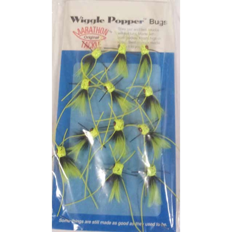 Betts Wiggle Popper Chartreuse Speckle Size 10 12/card