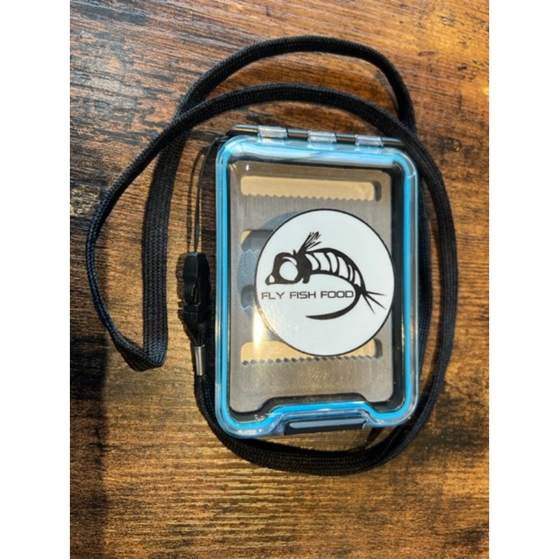 FLY FISH FOOD LOGO FLY BOX, CLEAR SINGLE SIDED - SMALL W/ LANYARD, DRY FLY FOAM